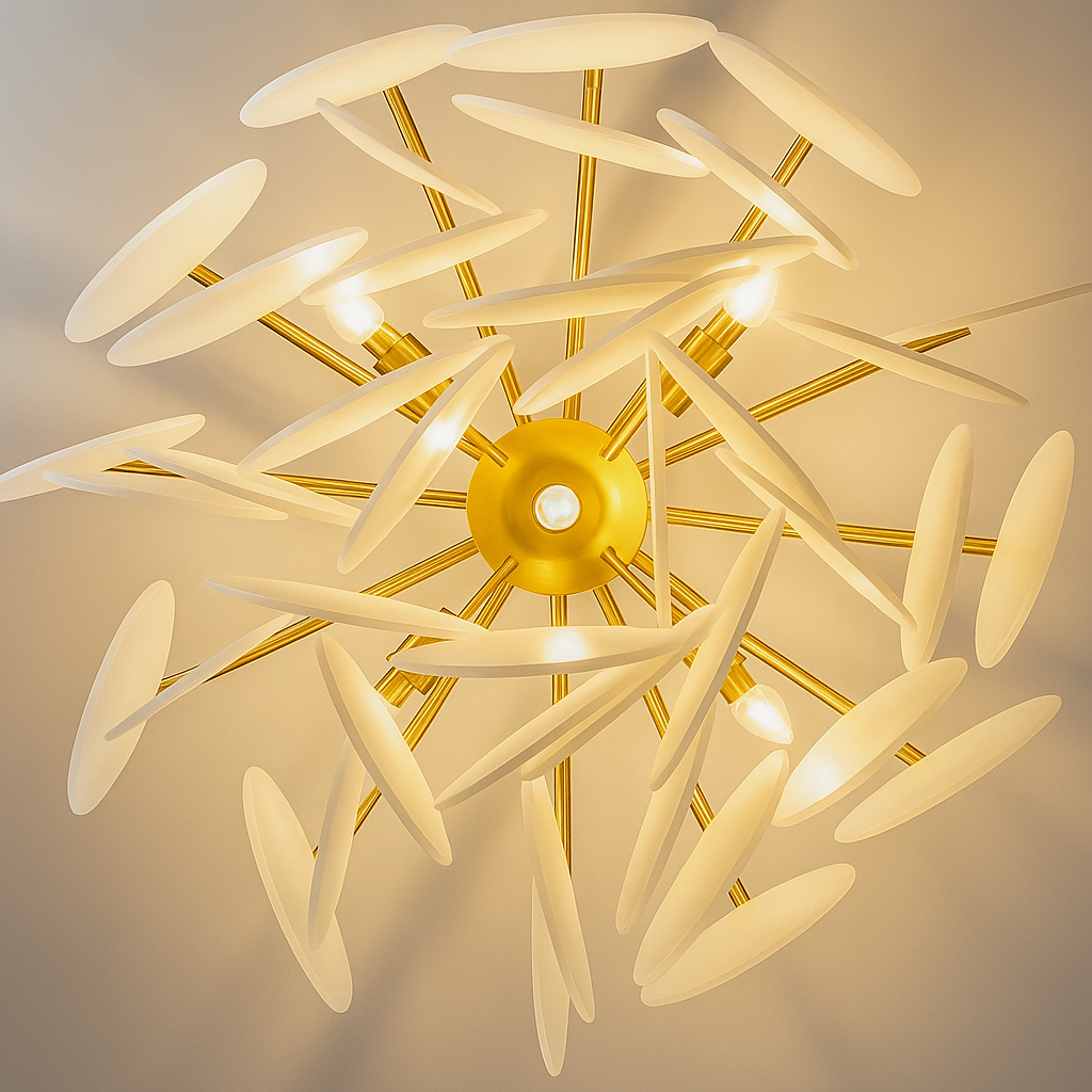 AuroraLuxe Chandelier with Glass Discs