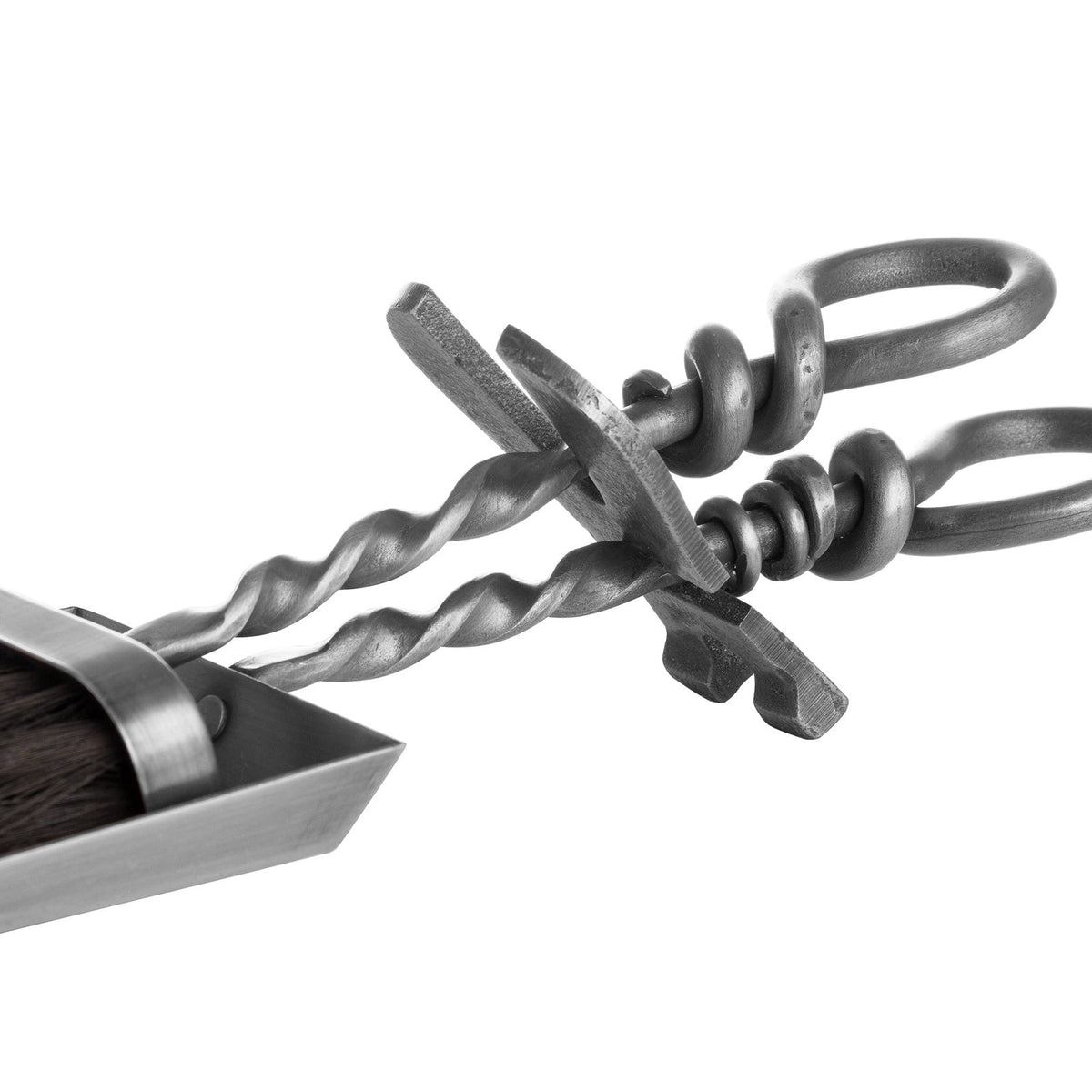 Silver Hearth Tidy Set With Hand Turned Loop