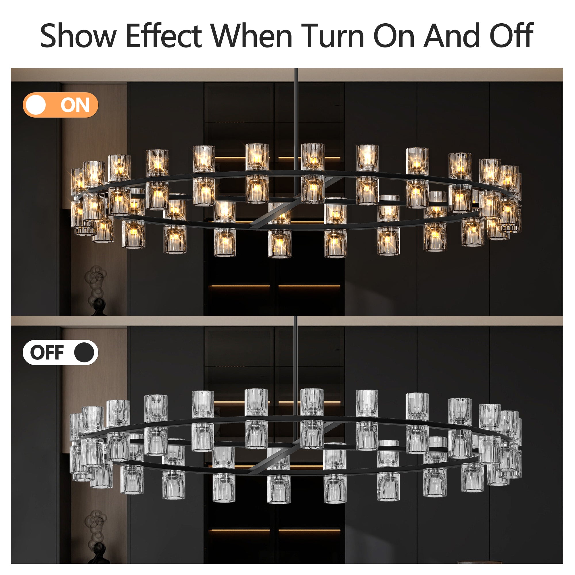 48 Inches Luxury Chandeliers Crystal Living Room