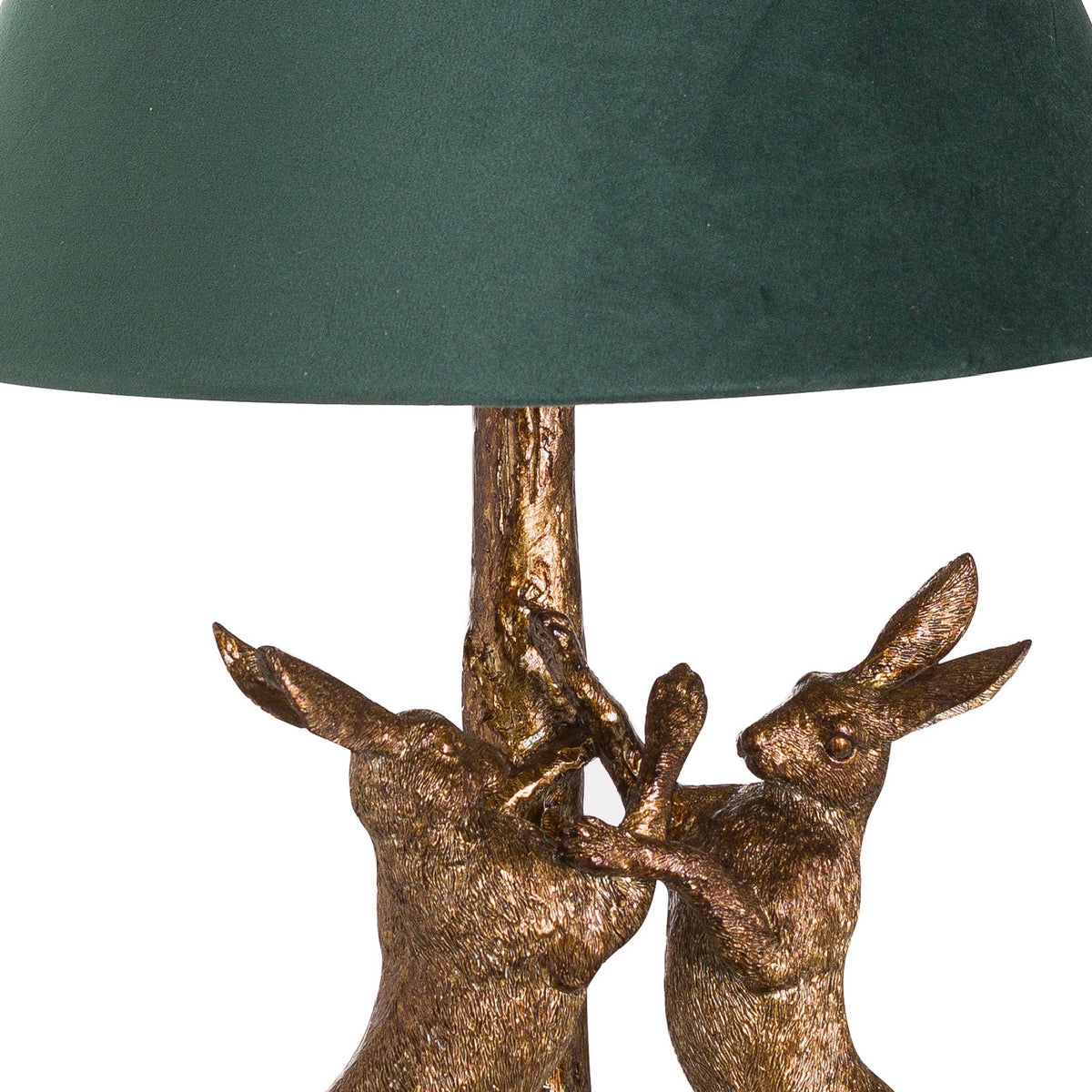 Gold Table Lamp 48cm — Bedside Table Lamp, Marching Hares Antique
