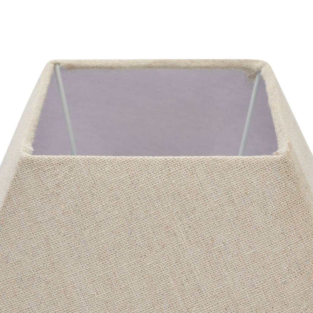 Brown Wood Table Lamp 53cm — Living Room Table Lamp, Fabric Shade, Incia Fluted