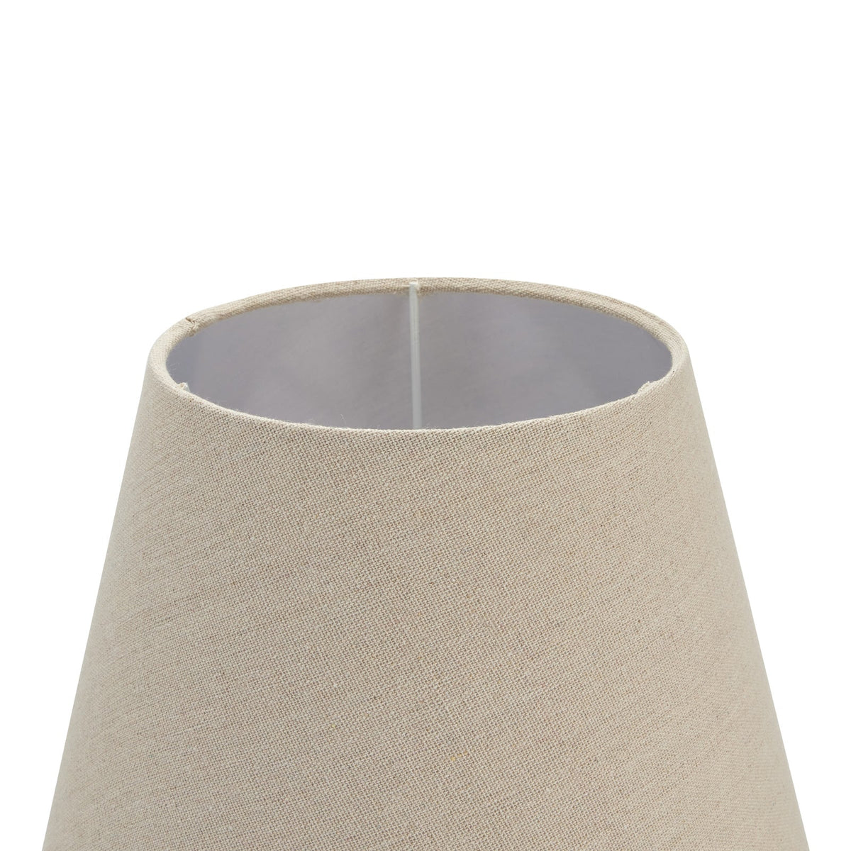 Brown Wood Table Lamp 50cm — Bedside Table Lamp, Fabric Shade, Incia Column