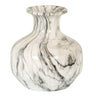 White Ceramic Vase 26.5cm — Flower Vase, Marble Effect