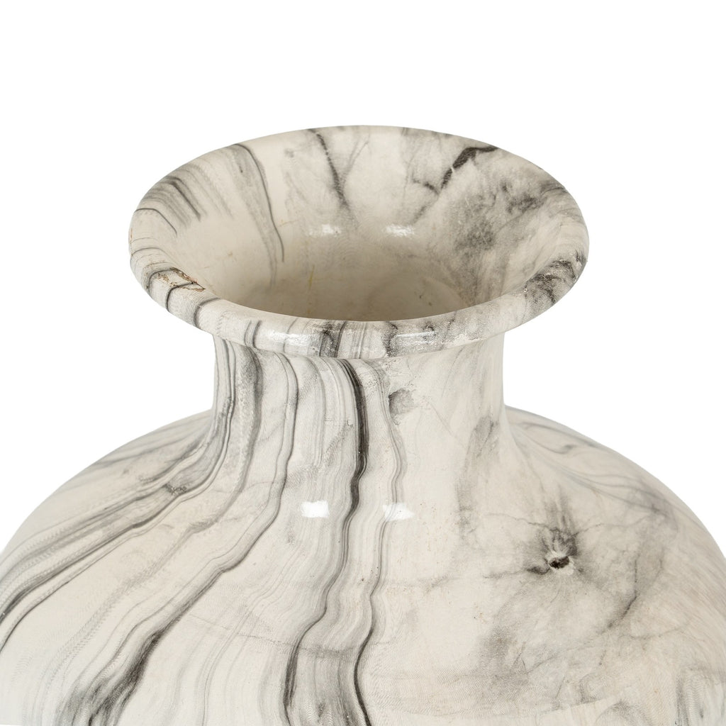 Marble Effect Squat Vase — vase