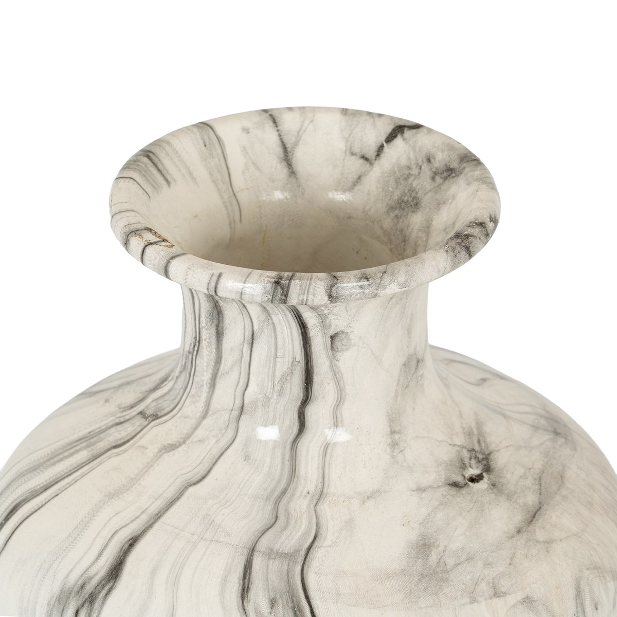 Marble Effect Squat Vase — vase