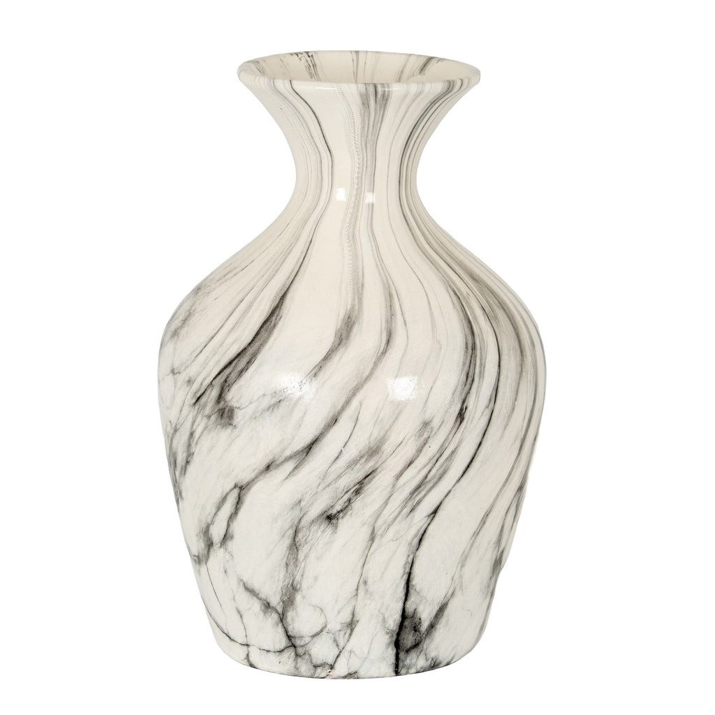 Marble Effect Ellipse Large Vase — vase