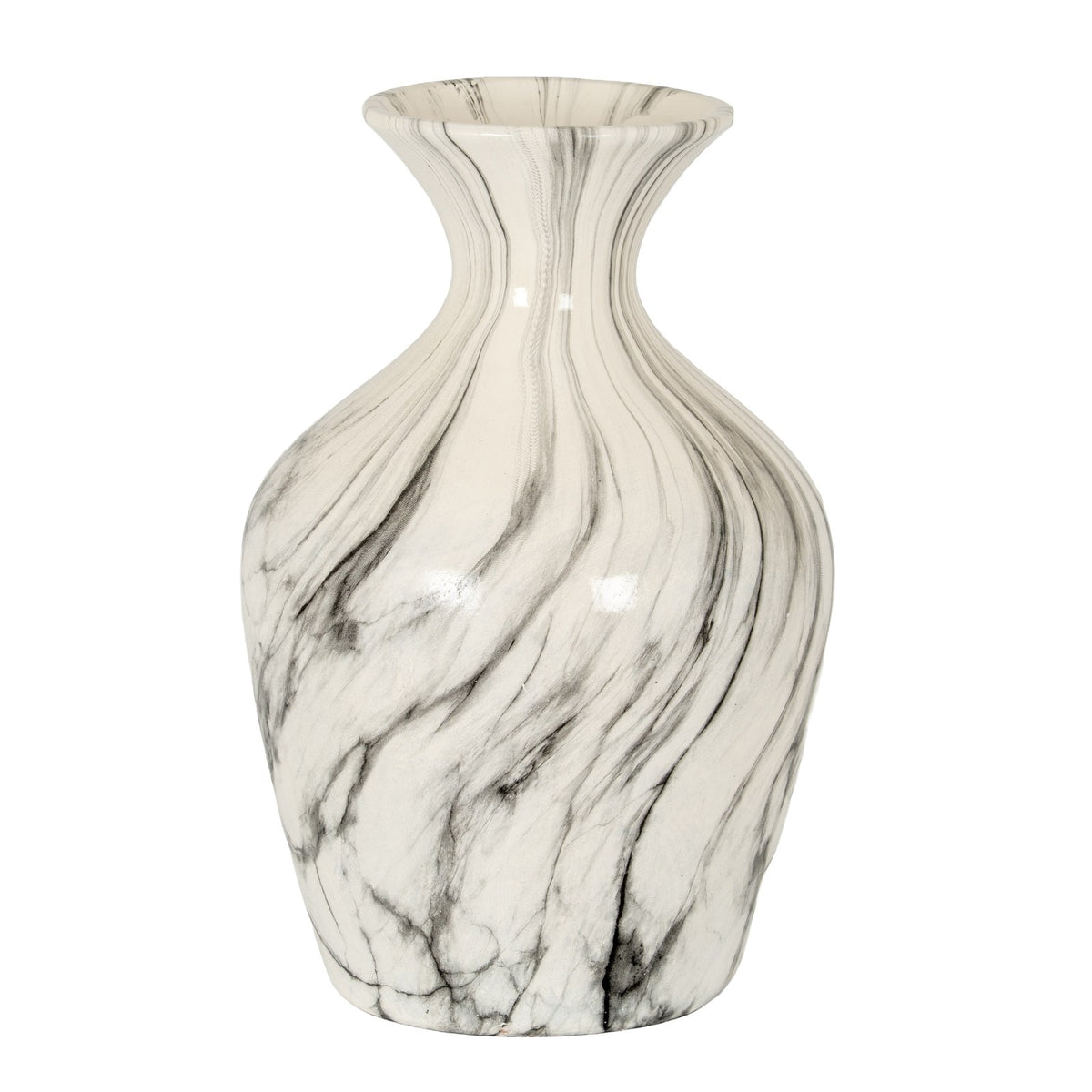 Marble Effect Ellipse Large Vase — vase