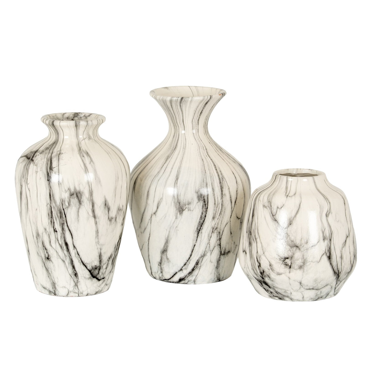 Marble Effect Ellipse Large Vase — vase