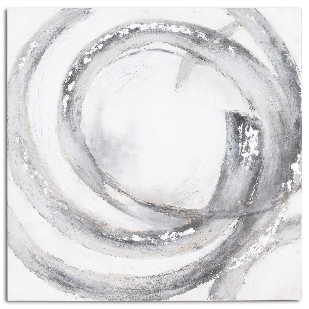 Galaxy Silver And Grey Hand Painted Canvas — wall art