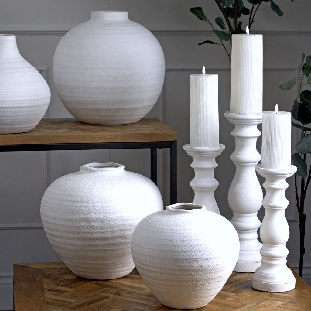 Regola Large Matt White Ceramic Vase — vase
