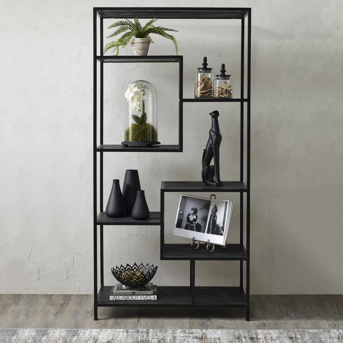 Hoxton Black Multi-Shelf Unit