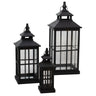 Kew Window Lantern, Set of 3, Black