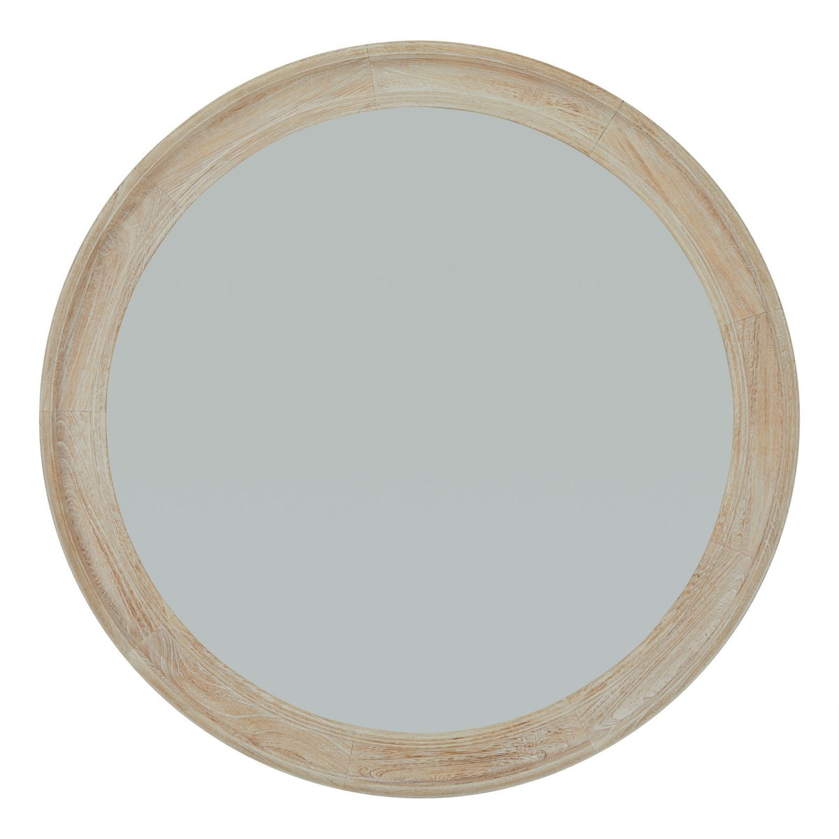 Washed Wood Round Framed Large Mirror — mirror