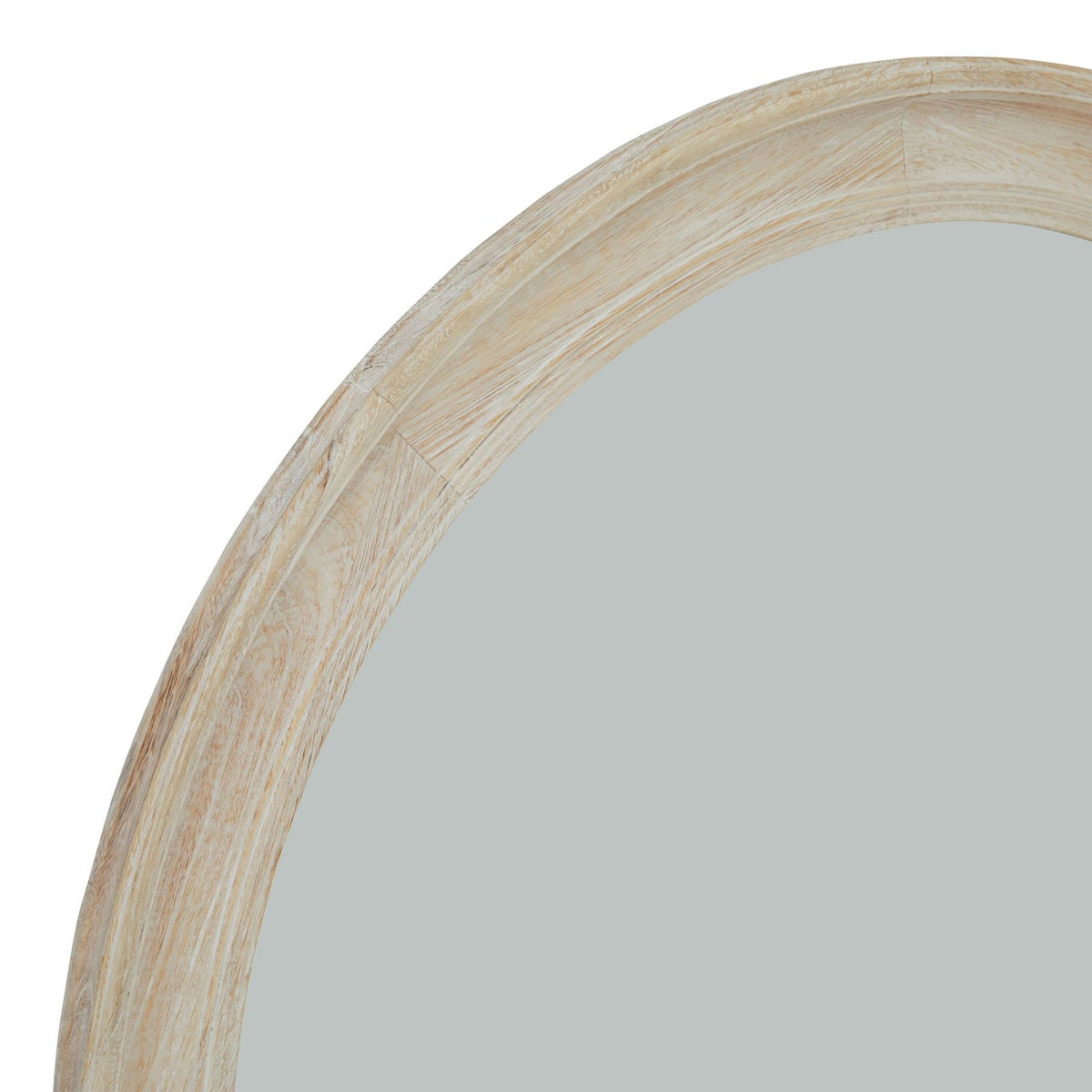 Washed Wood Round Framed Large Mirror — mirror