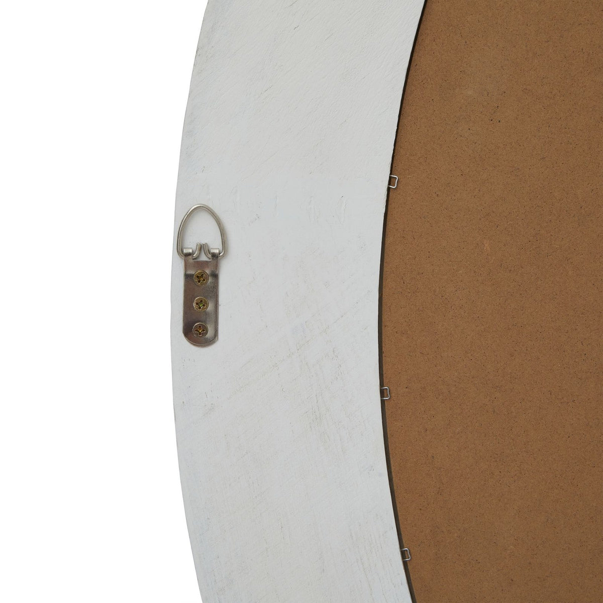 Washed Wood Round Framed Large Mirror — mirror