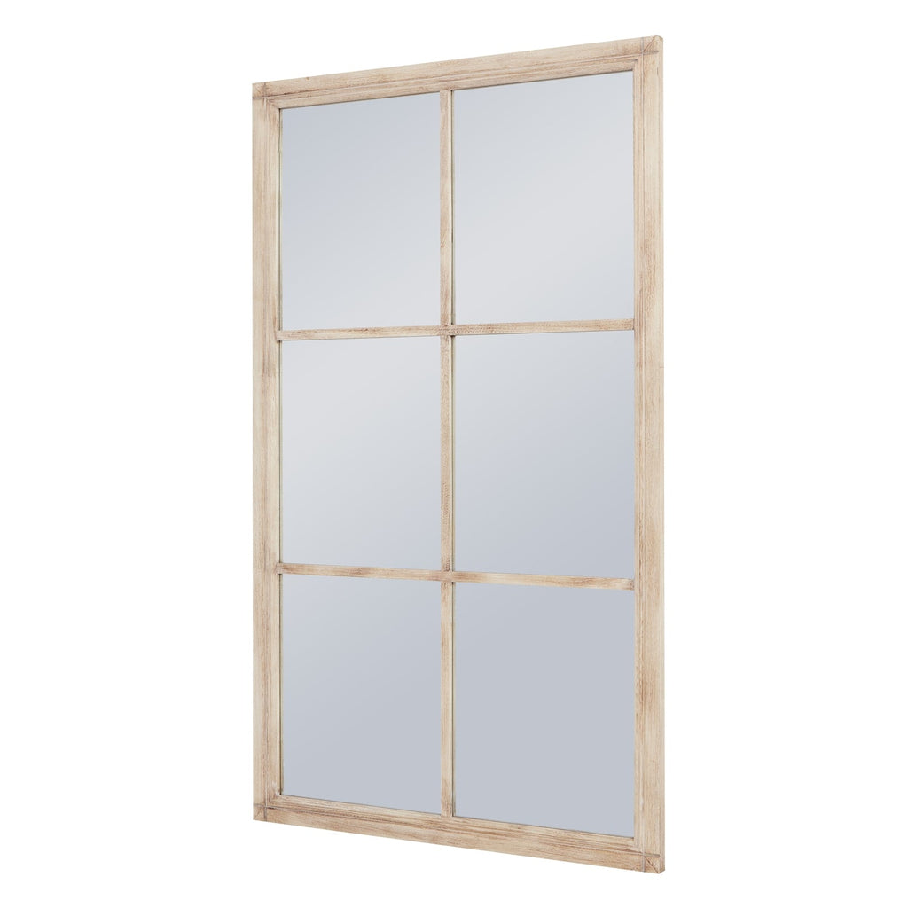 Hartley Washed Wood Window Mirror, Large