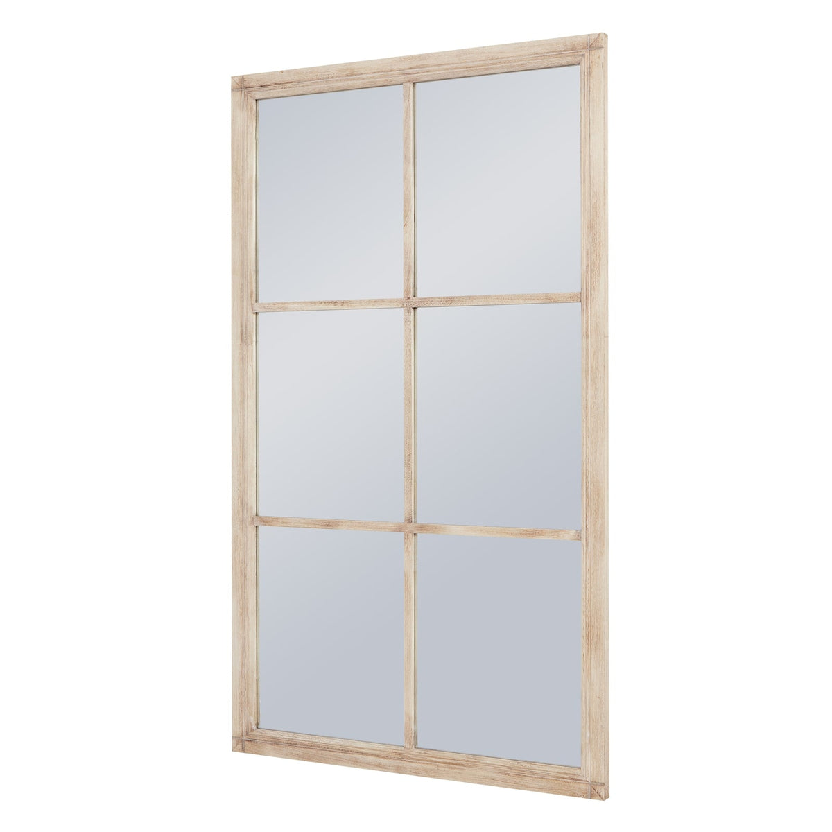 Hartley Washed Wood Window Mirror, Large