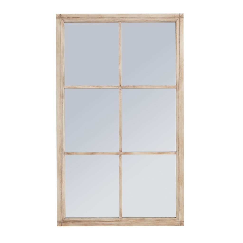 Hartley Washed Wood Window Mirror, Large