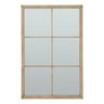 Large Brown Mirror 170cm — Wall Mirror, Window Pane Design, Wood Frame