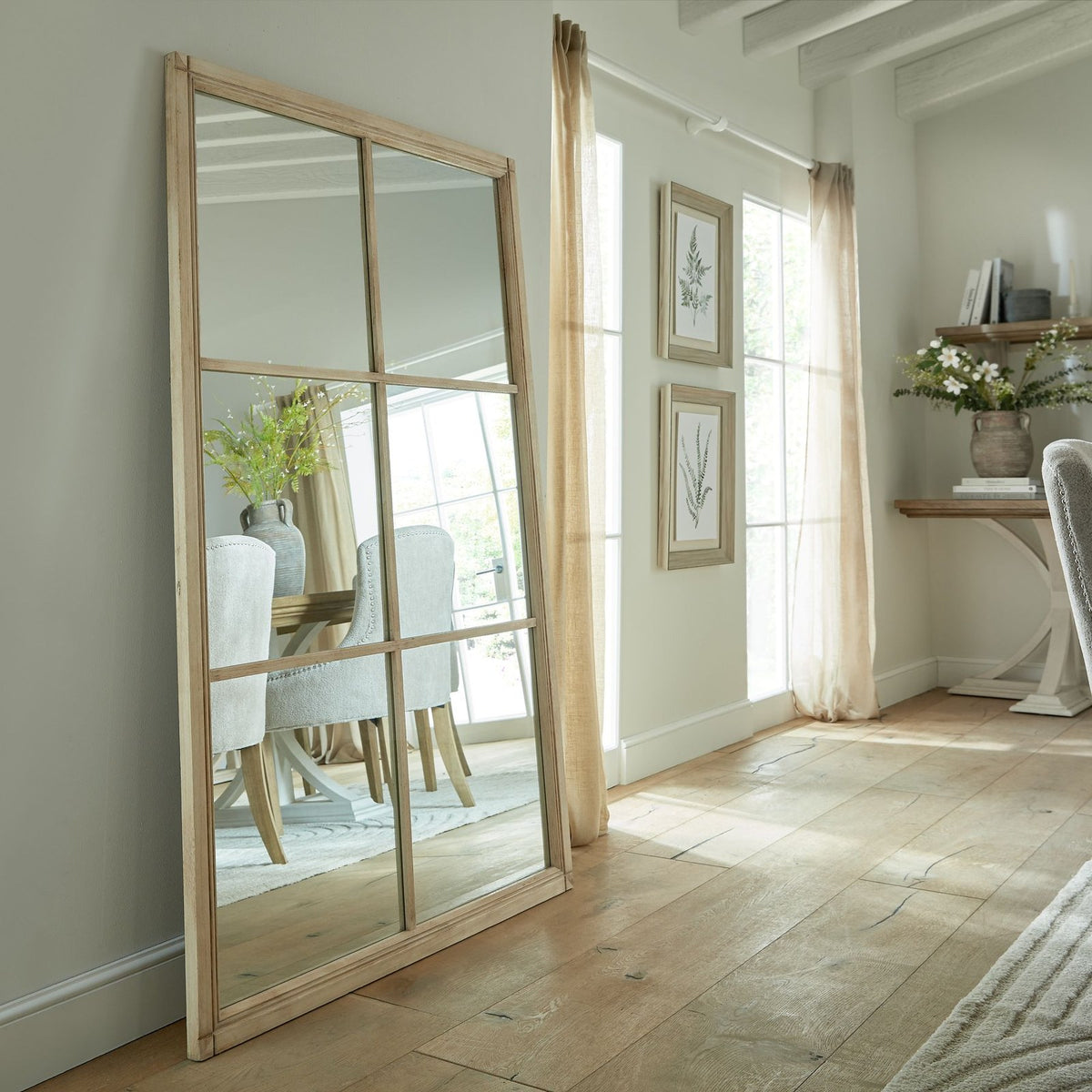 Washed Wood XL Window Mirror — mirror
