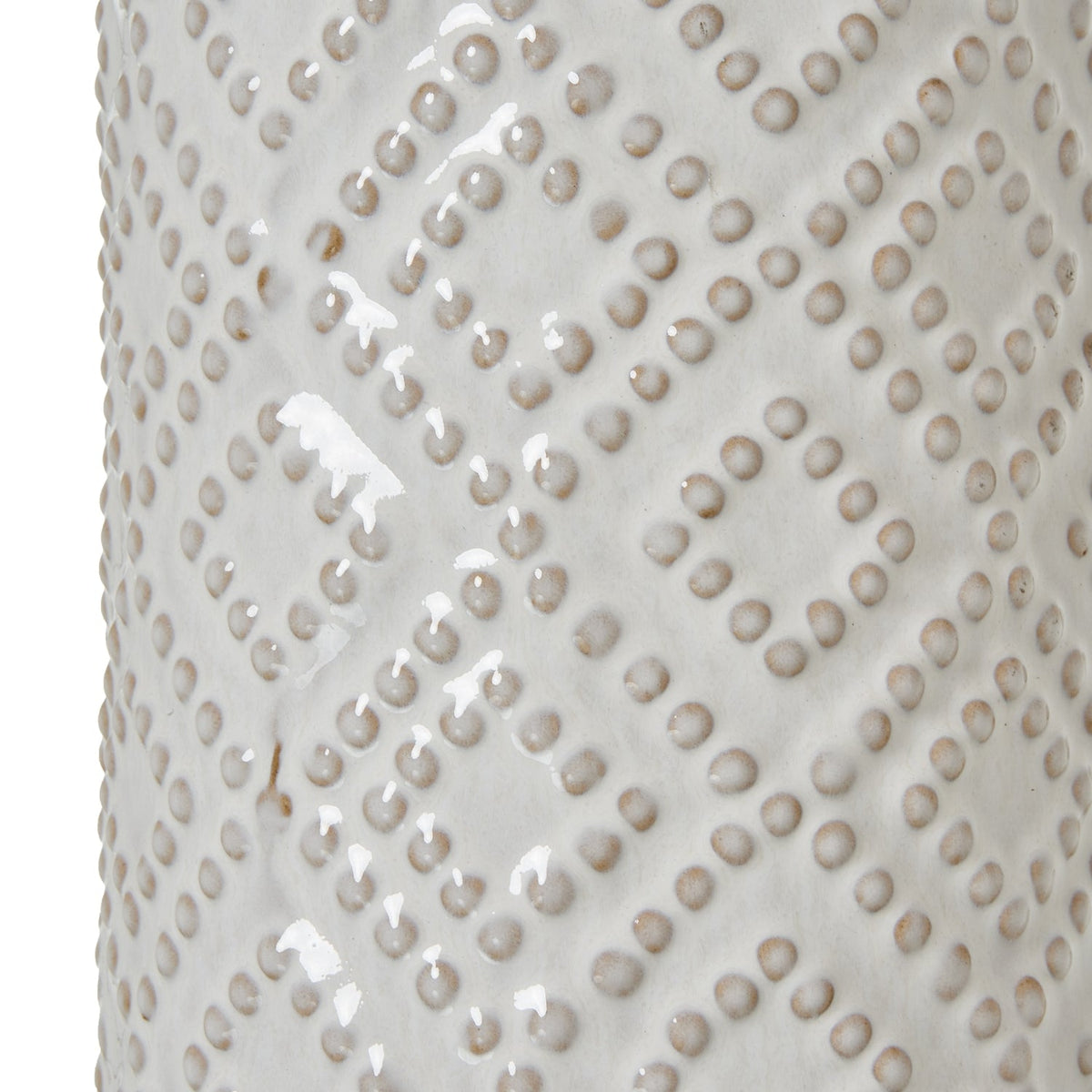 White Ceramic Table Lamp 71cm — Living Room Table Lamp, Pearl Beaded