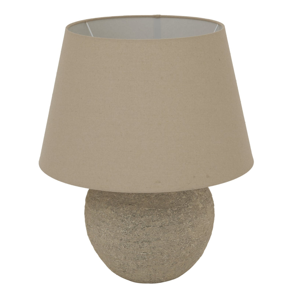 Small Grey Ceramic Table Lamp 40cm — Bedside Table Lamp, Tuscan