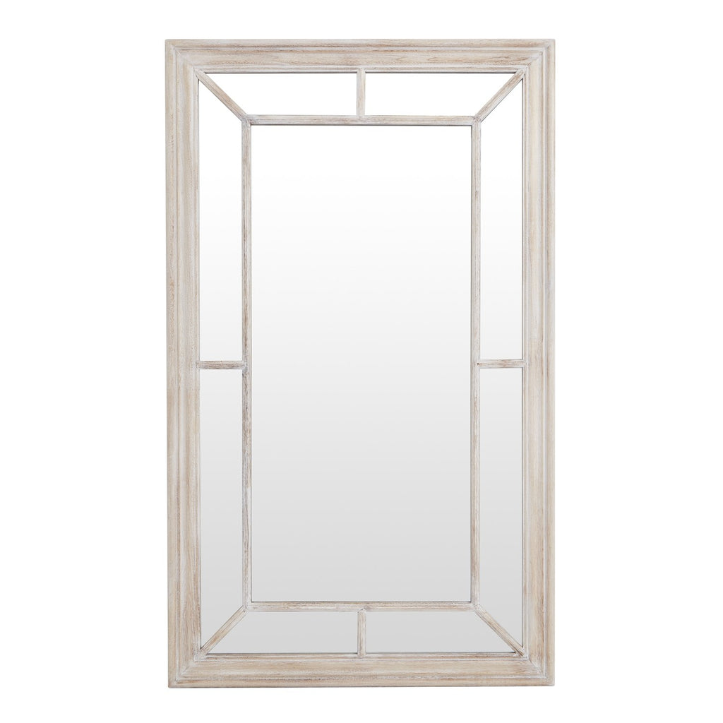 Washed Wood Framed Window Mirror — mirror