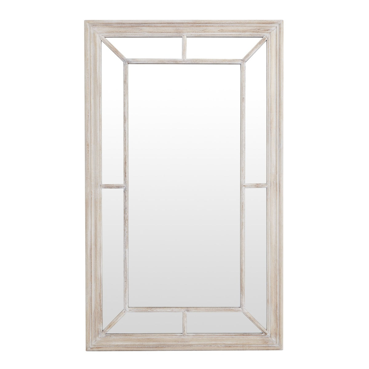 Washed Wood Framed Window Mirror — mirror