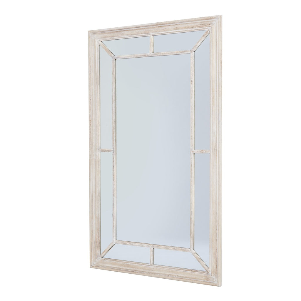 Washed Wood Framed Window Mirror — mirror