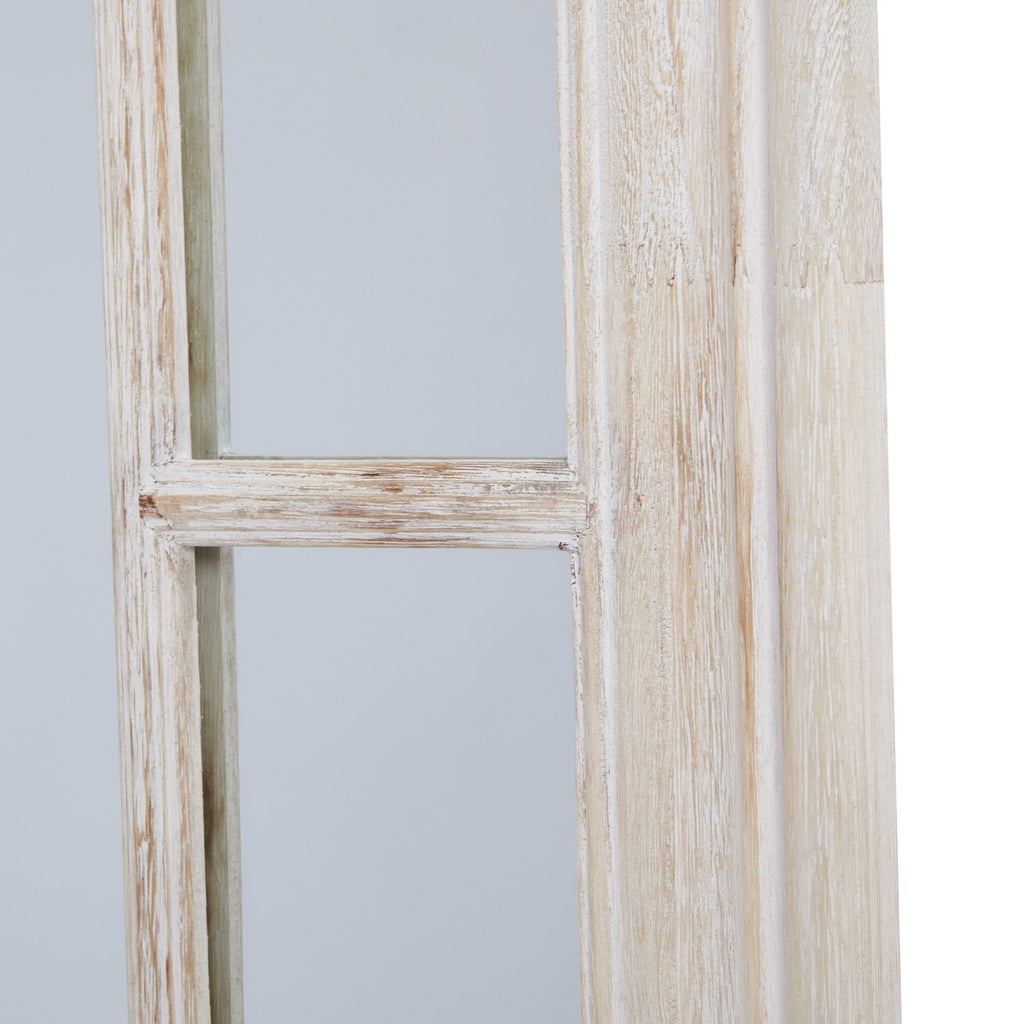 Washed Wood Framed Window Mirror — mirror