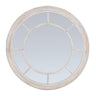 Brown Round Mirror 90cm — Wall Mirror, Wood Frame