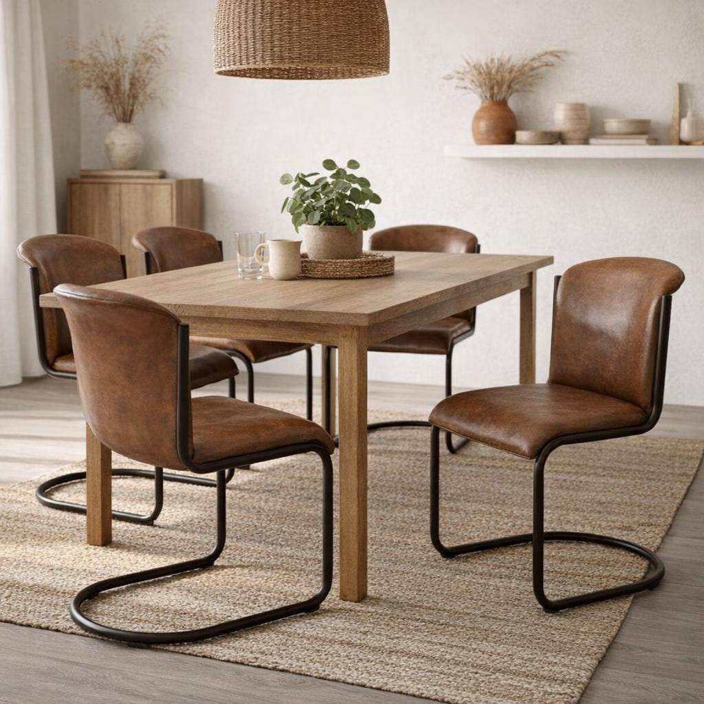 Billy Leather Curved Dining Chair — dining chair