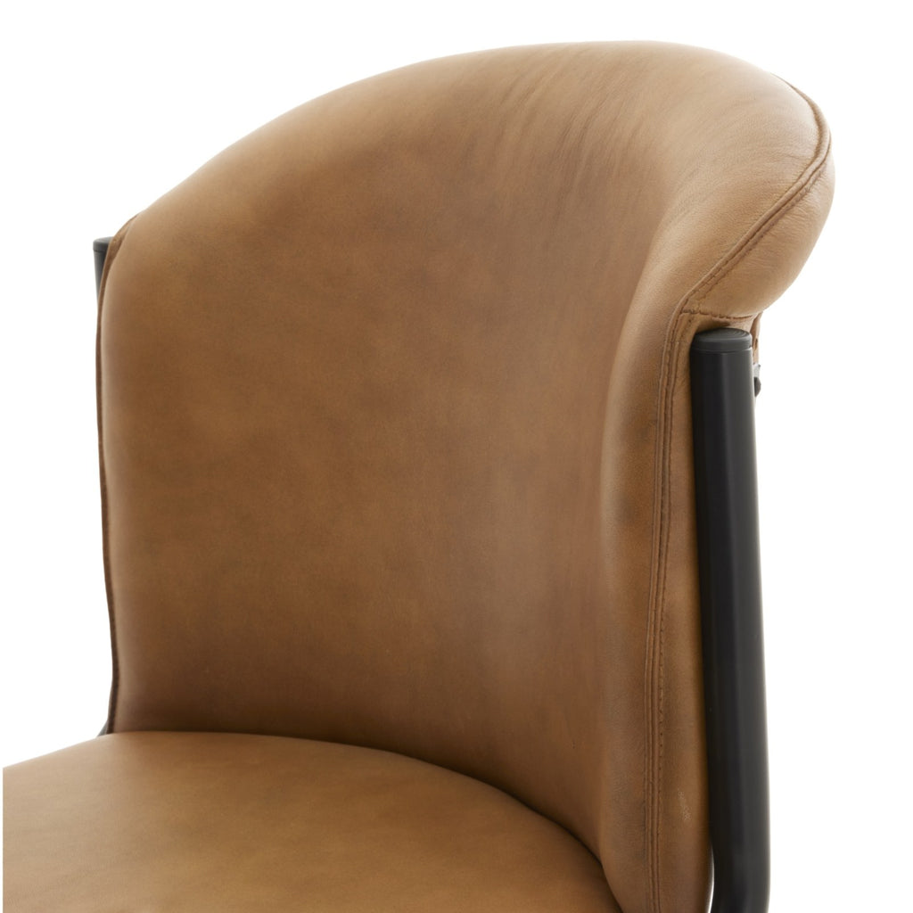 Billy Leather Curved Dining Chair — dining chair