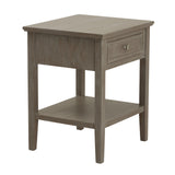Grey Serene Side Table — 1 Drawer Living Room Side Table, Wood