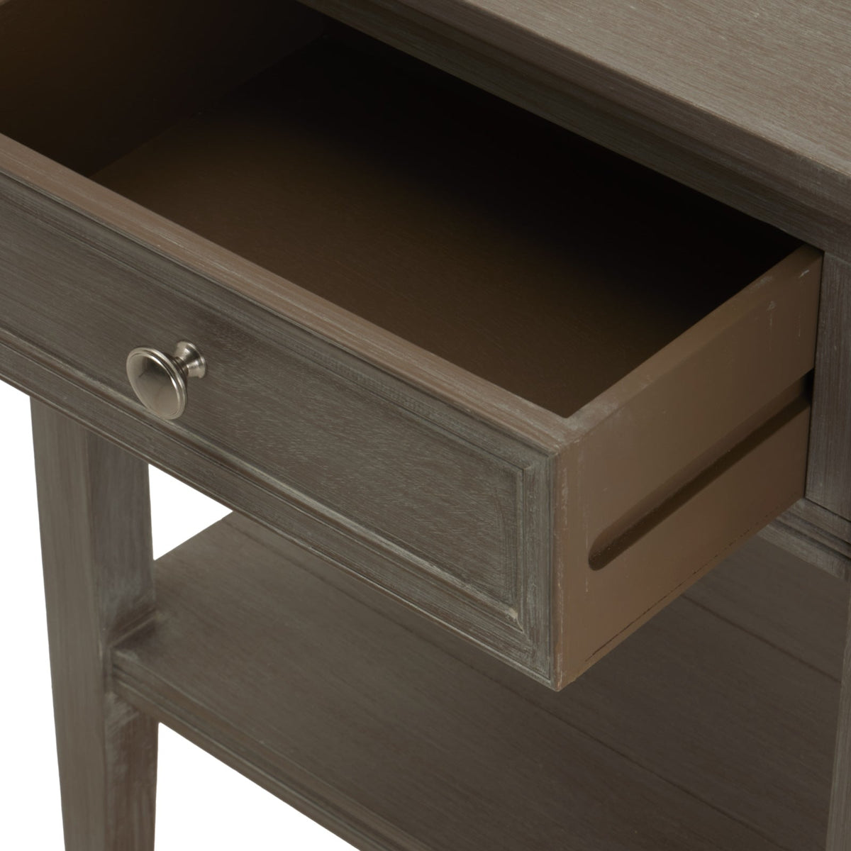 Grey Serene Side Table — 1 Drawer Living Room Side Table, Wood