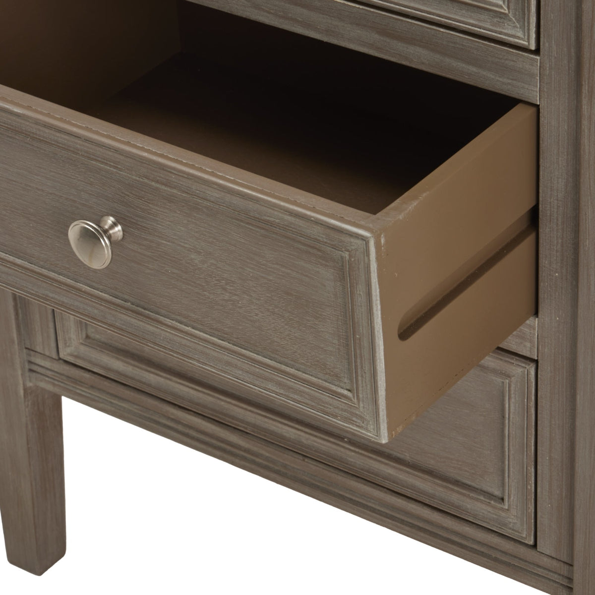Grey Bedside Table — 3 Drawer Bedside Nightstand, Wood