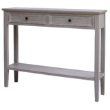 Grey Serene Console Table — 2 Drawer Hallway Table, Wood