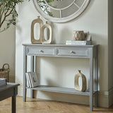 Grey Serene Console Table — 2 Drawer Hallway Table, Wood