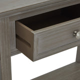 Narrow Grey Console Table 160cm — 4 Drawer Hallway Table, Wood