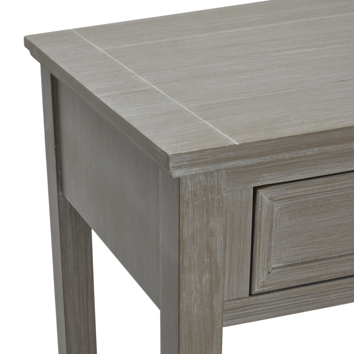 Narrow Grey Console Table 160cm — 4 Drawer Hallway Table, Wood