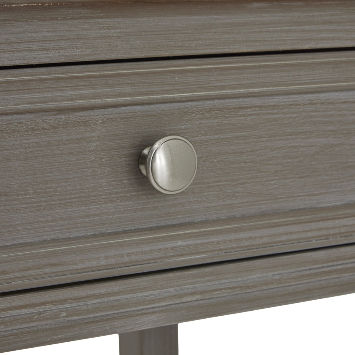 Narrow Grey Console Table 160cm — 4 Drawer Hallway Table, Wood