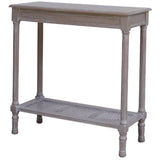 Grey Console Table — Hallway Table, Rattan, Wood