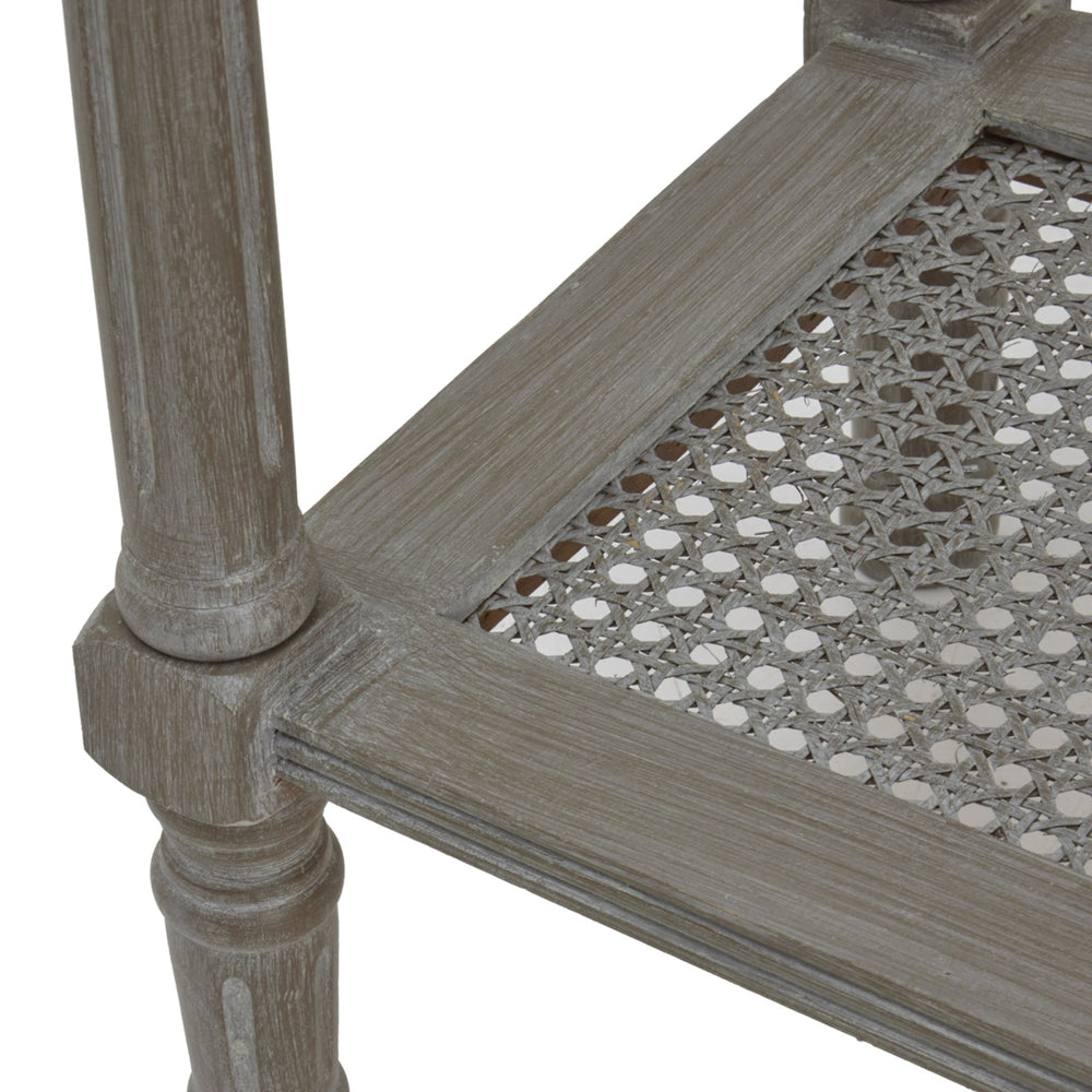 Grey Console Table — Hallway Table, Rattan, Wood