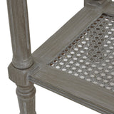 Grey Console Table — Hallway Table, Rattan, Wood