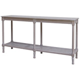 Narrow Grey Console Table 160cm — Hallway Table, Rattan, Wood