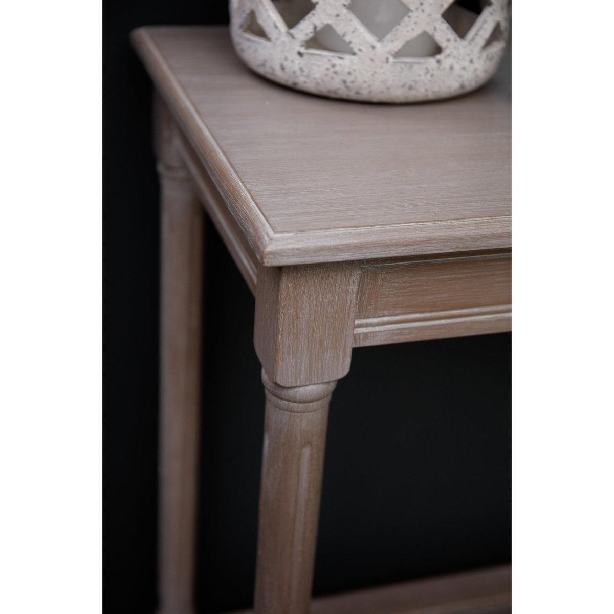 Narrow Grey Console Table 160cm — Hallway Table, Rattan, Wood