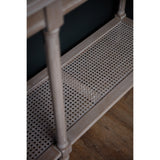 Narrow Grey Console Table 160cm — Hallway Table, Rattan, Wood