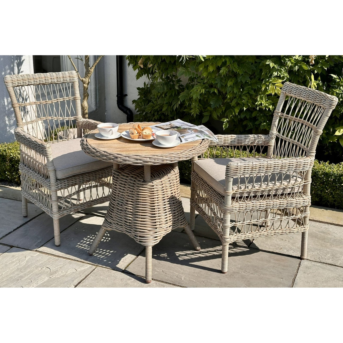 Amalfi Collection Outdoor Bistro Table With Wood