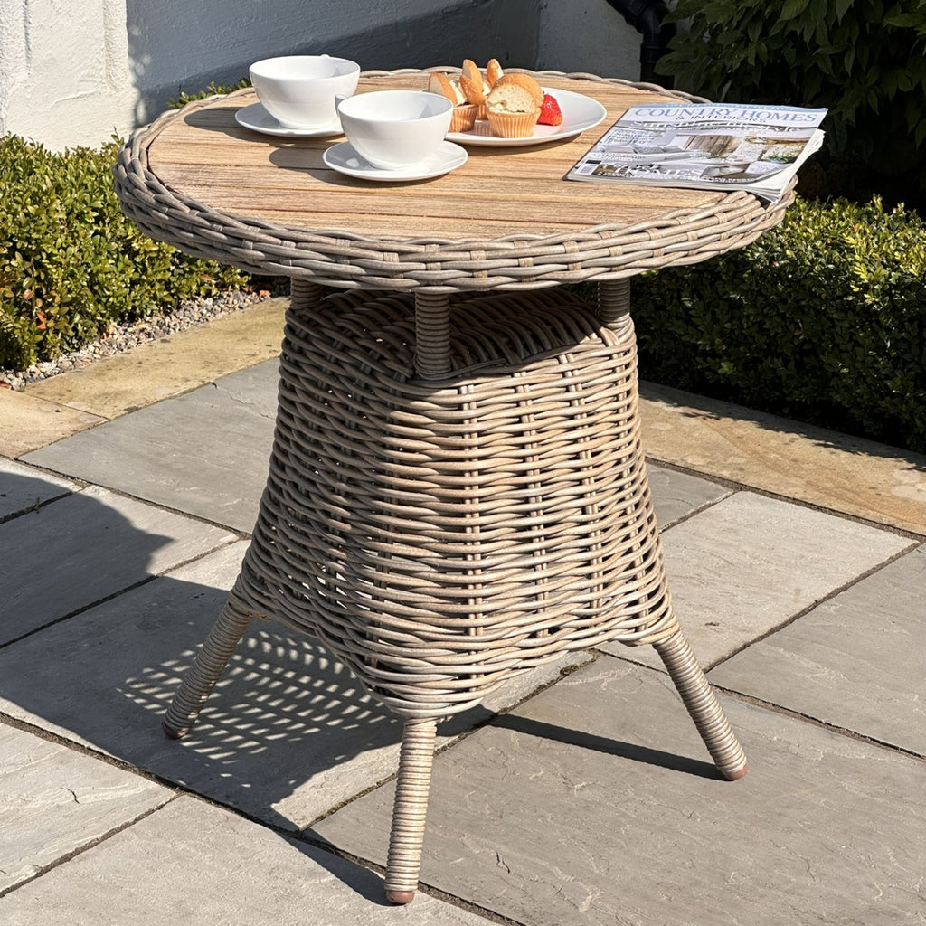 Amalfi Collection Outdoor Bistro Table With Wood
