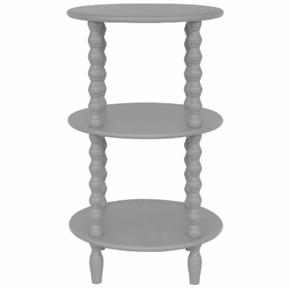 Grey Round Side Table — Living Room Side Table, Tall, Wood